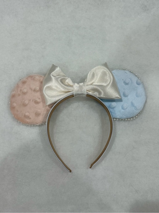 Handmade Accessories - Pastel Plush gender reveal pregnancy announcement Minnie Ear mouse Headband